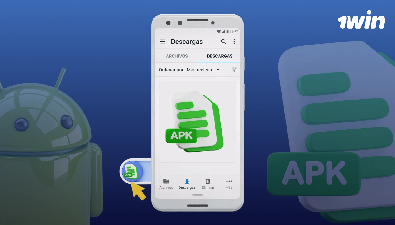 Asegúrate de que el archivo APK de 1win esté en tu carpeta de descargas